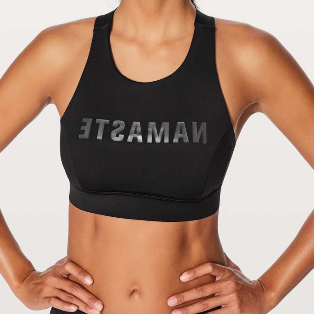 Lululemon Fast & Free bra, size 8 “NAMASTE”